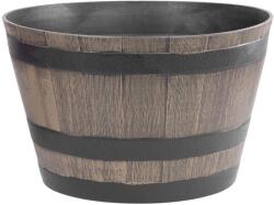  Virágcserép Strend Pro Woodeff, 52x32 cm, szürke, fa hatású, hordó