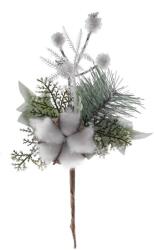  Ág MagicHome Karácsony, pamuttal, fehér, 25 cm