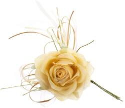  Virág MagicHome, rózsa, arany, szár, virágméret: 10 cm, virághossz: 18 cm, 6 db-os csomag