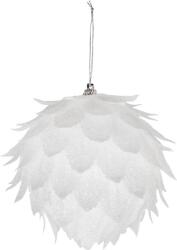 MagicHome Dekoráció MagicHome Karácsony, gömb, fehér, csillámos, 10 cm