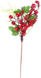 MagicHome Vianoce Ág MagicHome Karácsony, bogyókkal és levelekkel, piros, 32 cm