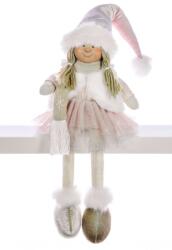 MagicHome Dekoráció MagicHome Karácsony, kislány rózsaszín szoknyában, ülő, 33 cm