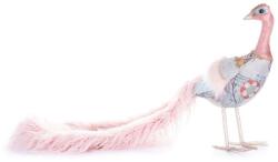 MagicHome Dekoráció MagicHome Karácsony, páva, rózsaszín, tollas, 60x28x35 cm