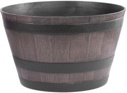  Virágcserép Strend Pro Woodeff, 52 x 30 cm, szürke, fa hatás, hordó