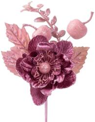  Ág MagicHome Karácsony, virággal, rózsaszín, 22 cm