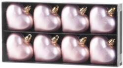  Dísz MagicHome, szívek, rózsaszín, 8 db-os csomag, 6 cm, karácsonyfára, Karácsonyra