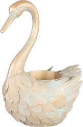 MagicHome Dekoráció MagicHome Mecco, Lúd, fém virágcserép, arany, 35x18x43 cm