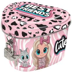 DERFORM Best Friends szív alakú persely lakattal - Cute (SKSBF10)