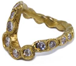 Ékszershop Sárga arany rusztikus gyémánt gyűrű (1310131)