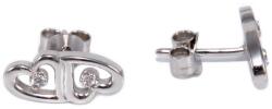 Ékszershop Köves dupla szives fehérarany bedugós fülbevaló (1311015)