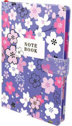 T-Creativ Virágos NoteBook vonalas napló mágneszárral - 19x13 cm (TC25-A17116TFLO-966464LILA)