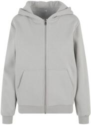 Build Your Brand Puha női cipzáras kapucnis pulóver Fluffy - Világos aszfalt | 2XL (BY290-1000401591)