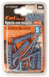 KMT Függesztőkampó csavaros 10mm átmérőjű tiplivel 5+5db-os KMT (9368226)