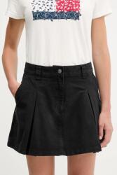 Tommy Jeans pamut szoknya fekete, mini, harang alakú, DW0DW21137 - fekete 30