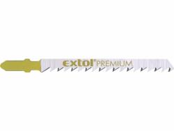 Extol Premium dekopírlap, 5db, Bosch befogás, HCS; 75×8×1, 5mm, 4mm fogtáv, köszörült fogak, egyenes gyorsvágás, puhafához, farostlemeze (8805007) - solnaiparcikk