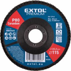 Extol lamellás csiszoló acél, Alu, műa. és fa munkadarabok csiszolására, 115×22mm; P80, kúpos, max. : 13.200 ford. /perc, EN13743 (8803464) - solnaiparcikk
