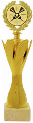  Darts serleg, márvány talpon, arany színben dartstáblával, 31 cm magas