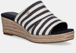 Tommy Hilfiger papucs NAUTICAL STRIPES ESPADRILLE MULE sötétkék, női, éksarkú, FW0FW08666 - sötétkék Női 39