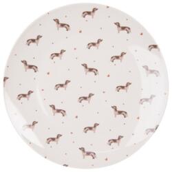 Clayre & Eef Porcelán lapostányér - 26cm - Dachshund
