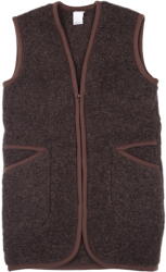 Vlnka Hosszított mellény birka gyapjúból - sötétbarna ruházat méretei 3XL