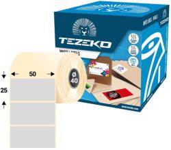 Tezeko 50 * 25 mm, öntapadós műanyag etikett címke (1000 címke/tekercs) (M0500002500-020) - etikett-cimke-shop