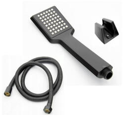 Gamma ZN zuhanyrózsa + zuhanycső + fali akasztó szett - fekete (ZN59C0)