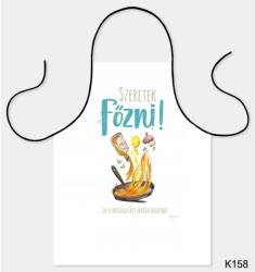 Nevesajándék Kötény 50 x 70 cm - Szeretek főzni - Vicces Ajándék Ötlet (K158)