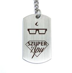 R. M. ékszer Szuper Apu acél medálos kulcstartó (13356-RM-D)