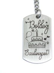 R. M. ékszer Boldog szülinapot acél medálos kulcstartó (13366-RM-D)