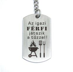 R. M. ékszer Az igazi férfi acél medálos kulcstartó (14019-RM-D)