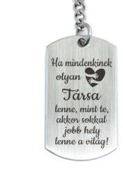 R. M. ékszer Olyan Társa lenne acél medálos kulcstartó (15944RMT)