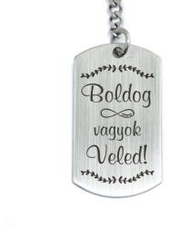 R. M. ékszer Boldog vagyok veled acél medálos kulcstartó (13238-RM-D)
