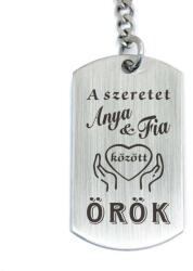 R.M. ékszer Szeretet anya és fia közt - gravírozott acél kulcstartó (13216-RM-D)