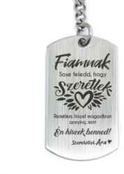 R.M. ékszer Hiszek benned fiam apa acél medálos kulcstartó (14159-RM-D)