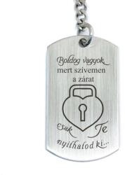 R.M. ékszer Szívemen a zárt csak Te nyithatod ki - szerelmes acél kulcstartó (13715-RM-D)