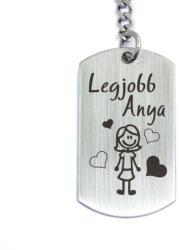 R.M. ékszer Anya a legjobb - gravírozott acél kulcstartó, 32×20 mm-es téglalap (12969-RM-D)