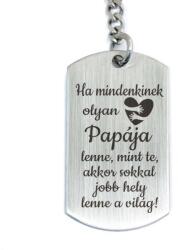 R.M. ékszer Ha mindenkinek olyan Papája lenne - acél kulcstartó nagypapának (15954RMS)