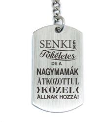 R. M. ékszer Senki sem tökéletes de a nagymamák acél medálos kulcstartó (13444-RM-D)