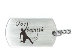 R. M. ékszer Foci Bajnok acél szögletes medál kulcstartó (12985-RM-D)