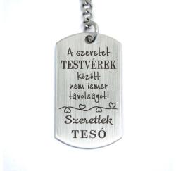 R.M. ékszer A szeretet testvérek között nem ismer távolságot - acél kulcstartó (15903RM)