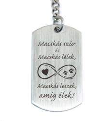 R. M. ékszer Macskás szív acél medálos kulcstartó (13405-RM-D)