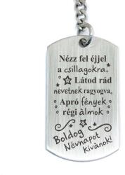 R.M. ékszer Nézz fel éjjel a csillagokra - névnapi gravírozott acél kulcstartó (13365-RM-D)