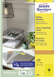 AVERY univerzális címke - sárga 105x37mm (3455)