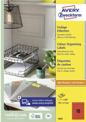 AVERY univerzális címke - piros 105x37mm (3452)