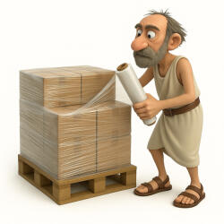 Kábel-Trend Csomagoló sztreccs fólia 500mm széles, 1kg-os, 23my, fekete, 75 mtr