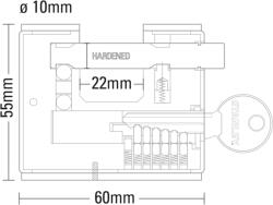 Stanley License Stanley Páncélozott tömör sárgaréz lakat 60mm (S742-022)