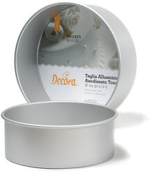 Decora Tava Rotunda Margini Drepte, O 23 x H 10 cm, Aluminiu Anodizat (62601)