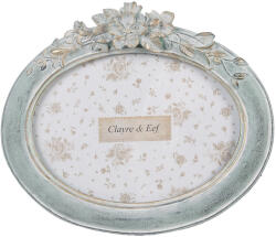 Clayre & Eef Rama foto masa, perete polirasina verde, aurie 19x2x22 cm / 13x18 cm (2F1162)