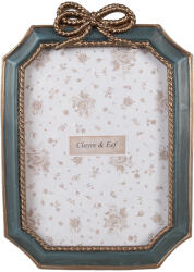 Clayre & Eef Rama foto masa, perete polirasina verde, aurie 16x2x22 cm / 13x18 cm (2F1164)