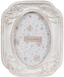 Clayre & Eef Rama foto masa, perete polirasina alba 10x2x12 cm / 6x9 cm (2F1187)